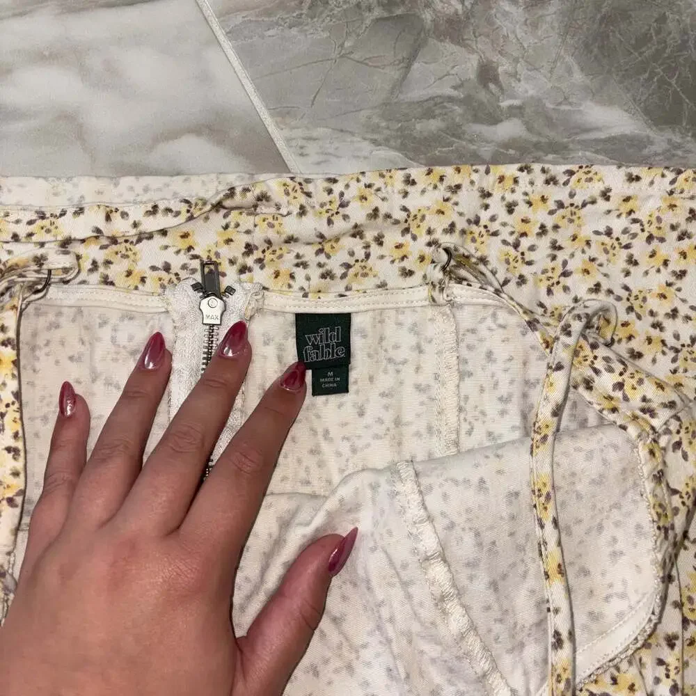 Wild Fable Yellow White Floral Mini Shift Dress A-Line - Picture 5 of 6